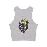 Cool Wolf Crowned Racer Tank Top for Women - Stylish Summer Essential