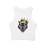 Cool Wolf Crowned Racer Tank Top for Women - Stylish Summer Essential