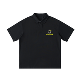 Loose Cotton Short-Sleeve Polo Shirt