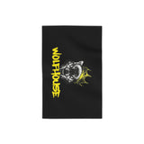 Wolfhouse Crown Beach Towel — Black Graphic Wolf Design