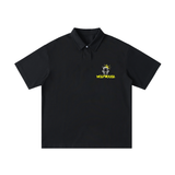 Loose Cotton Short-Sleeve Polo Shirt